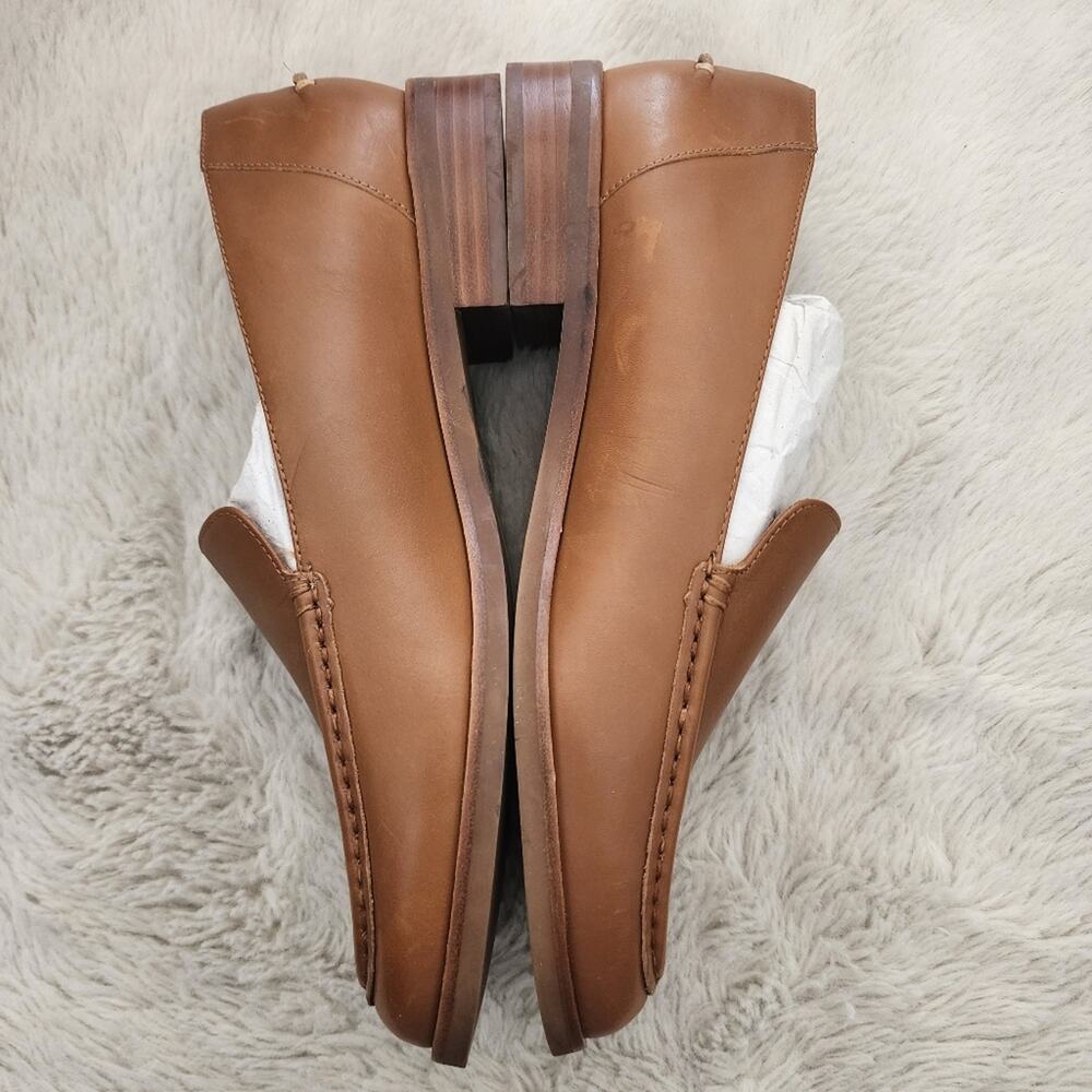 Everlane Modern Loafer Camel Tan Leather Slip On Stacked Heel Shoes Size 11 - Picture 9 of 13